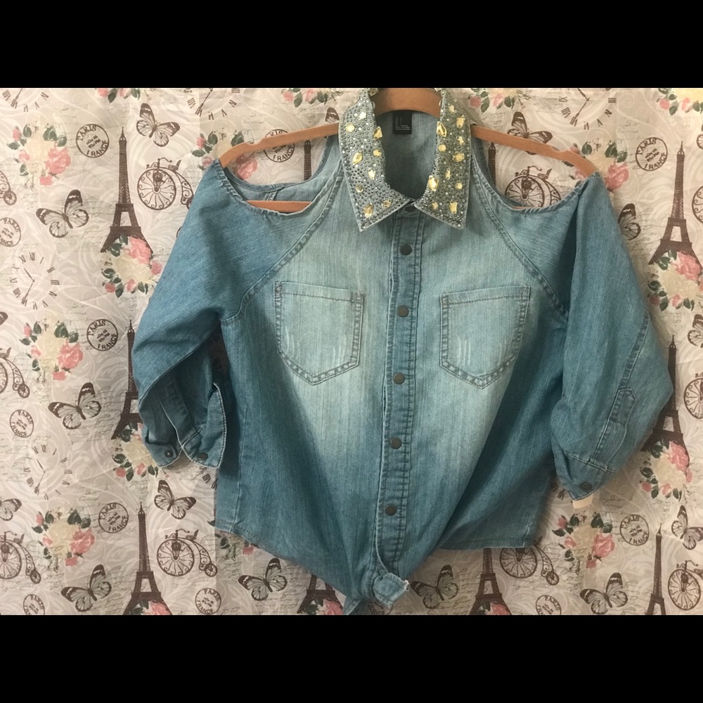 Denim button up